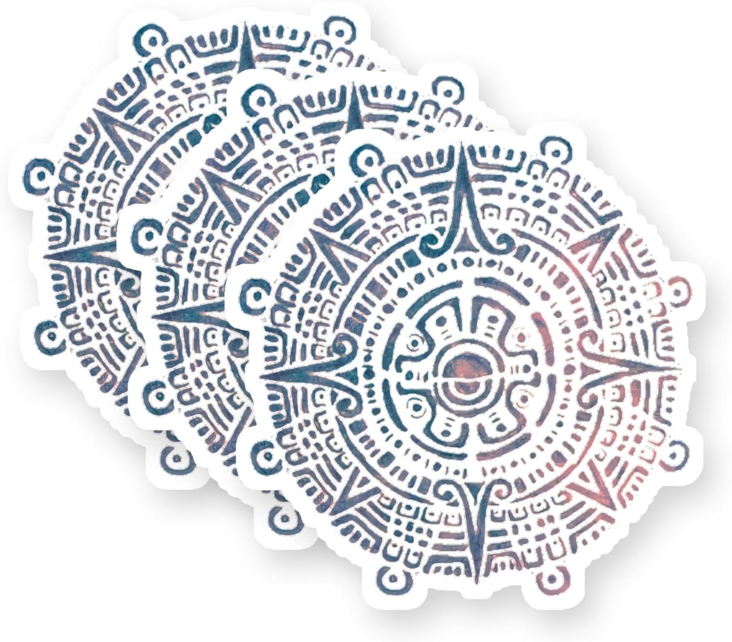 Aztec Style Design B Vinyl Stickers 3 Pack 3 Inch