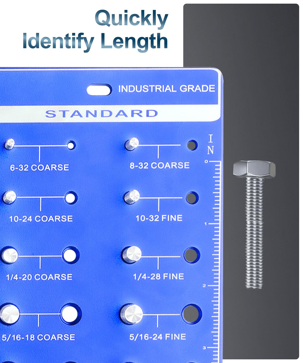 Thread Checker, 28 Nut and Bolt Thread Checker, Bolt Size and Thread Gauge, Nut Bolt Sizes Identifier Gauge Tool, 14 Metric & 14 Standard Sizes Bolt and Nut Gauge