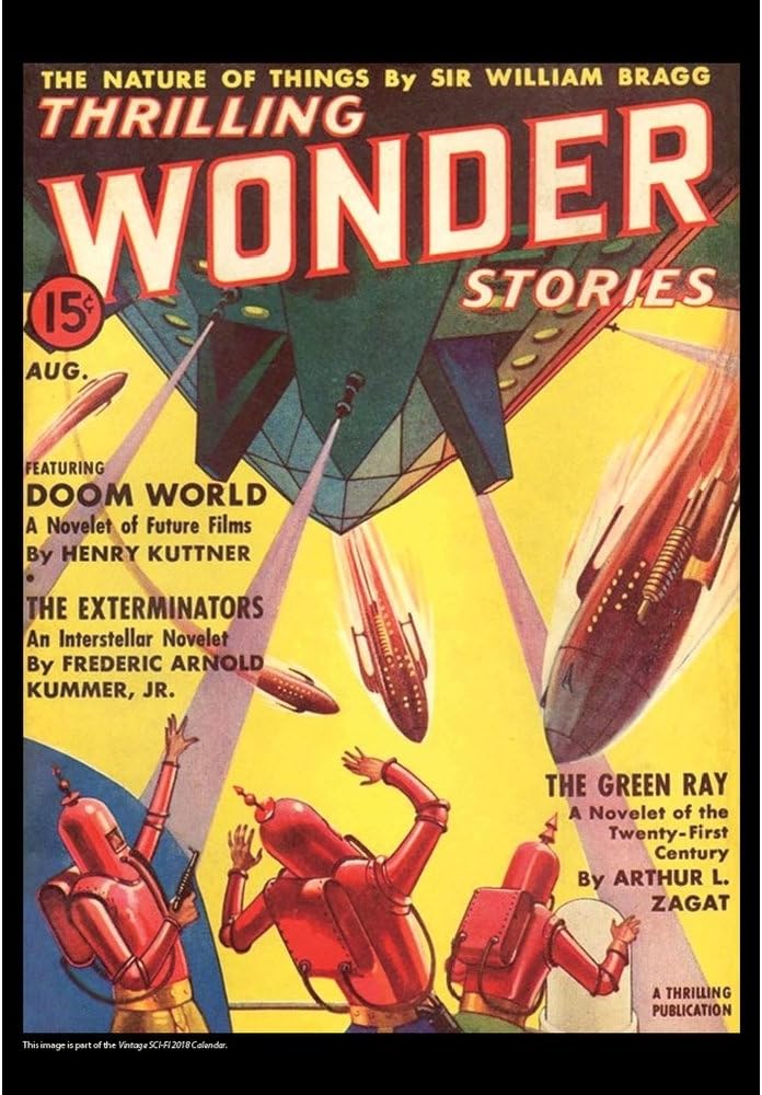 Office Office Supplies 2018 Vintage SciFi Calendar