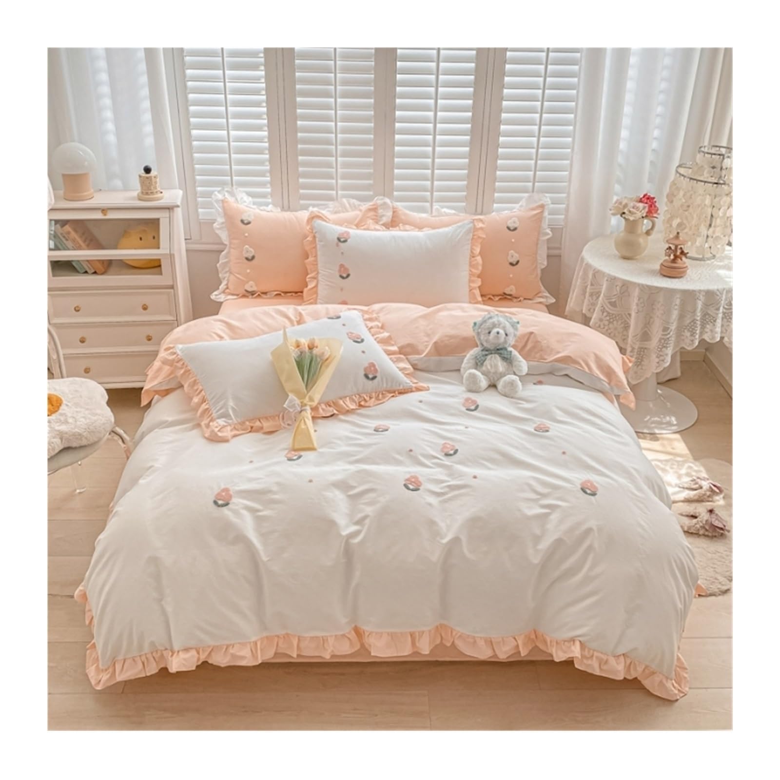 Housse de couette 100% coton réversible imprimée Noël 3 pièces 150x200cm pour lit une personne