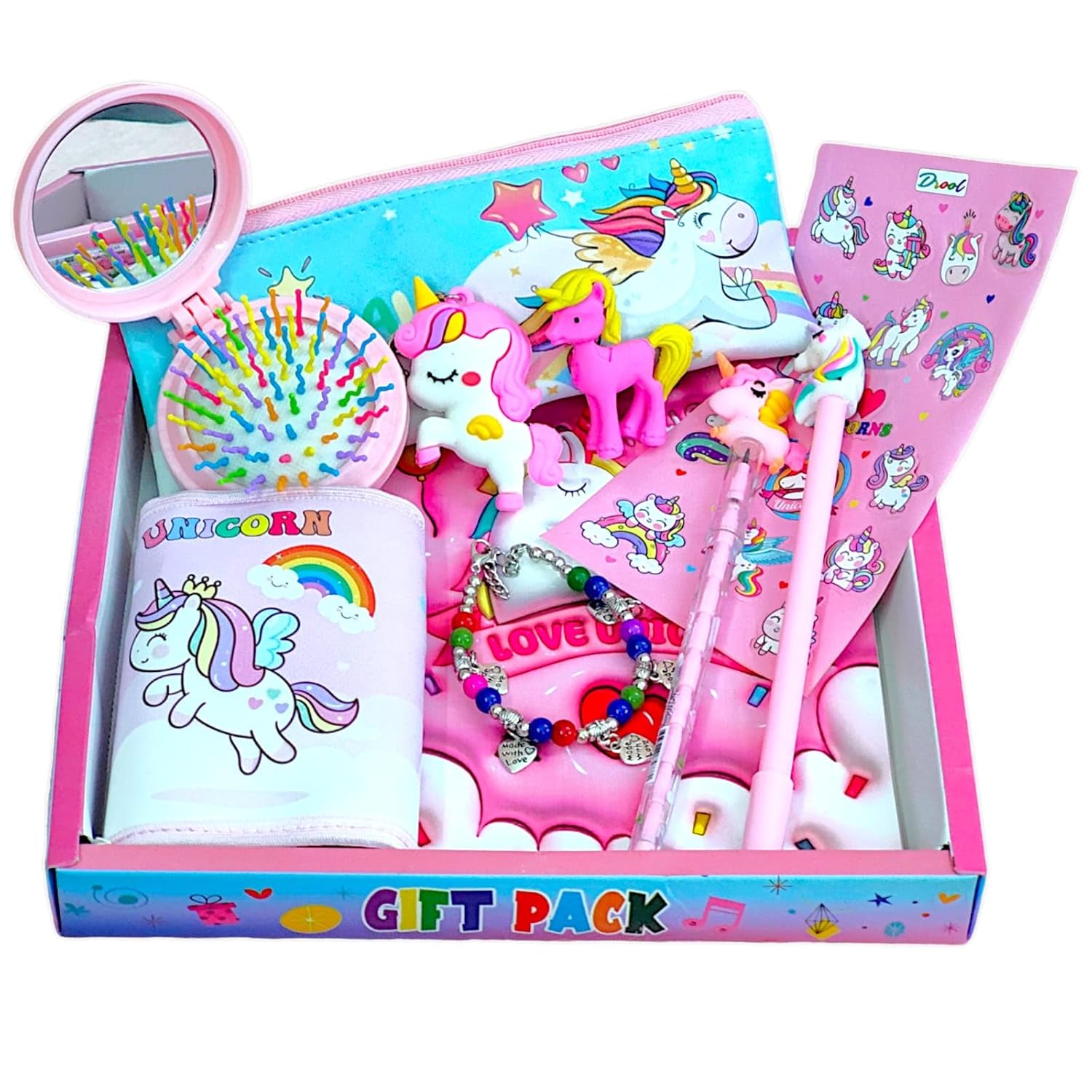TERA 13 Girls Stationery Set (Pack of 10 Items) Pink Unicorn Stationery Kit, Birthday Return Gifts Stationery Items, Rakhi with Stationery for Rakhi Gifts TERA 13 Girls Stationery Set (Pack of 10 Items) Pink Unicorn Stationery Kit, Birthday Return Gifts Stationery Items, Rakhi with Stationery for Rakhi Gifts