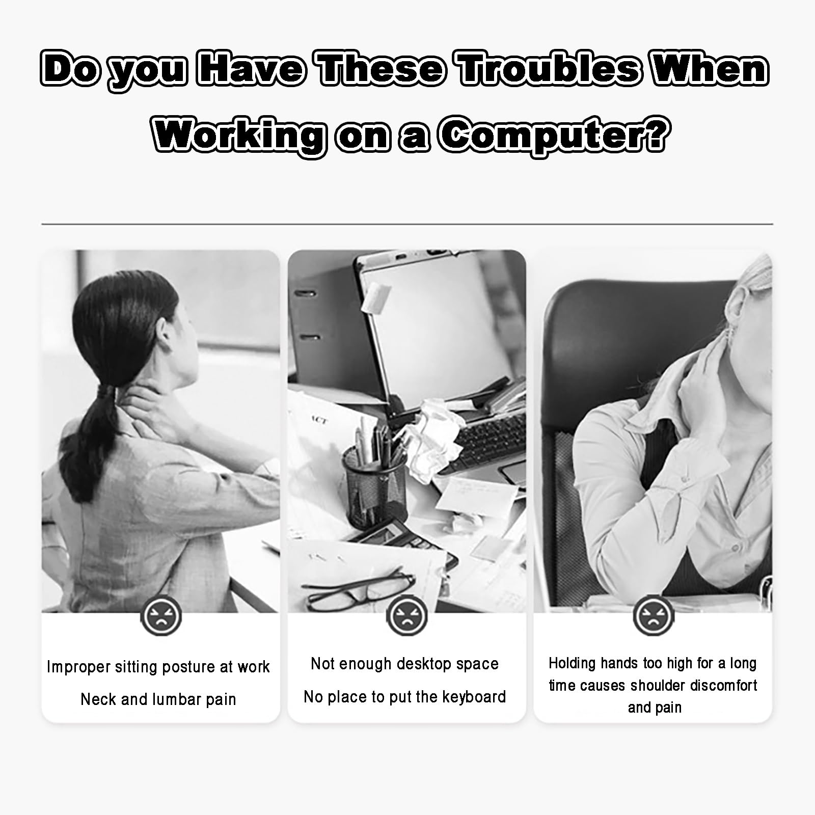 Vassoio per tastiera sotto la scrivania, cassetto scorrevole per computer, con meccanismo silenzioso, design ergonomico per postazioni di lavoro di casa e ufficio, soluzione salvaspazio, facile