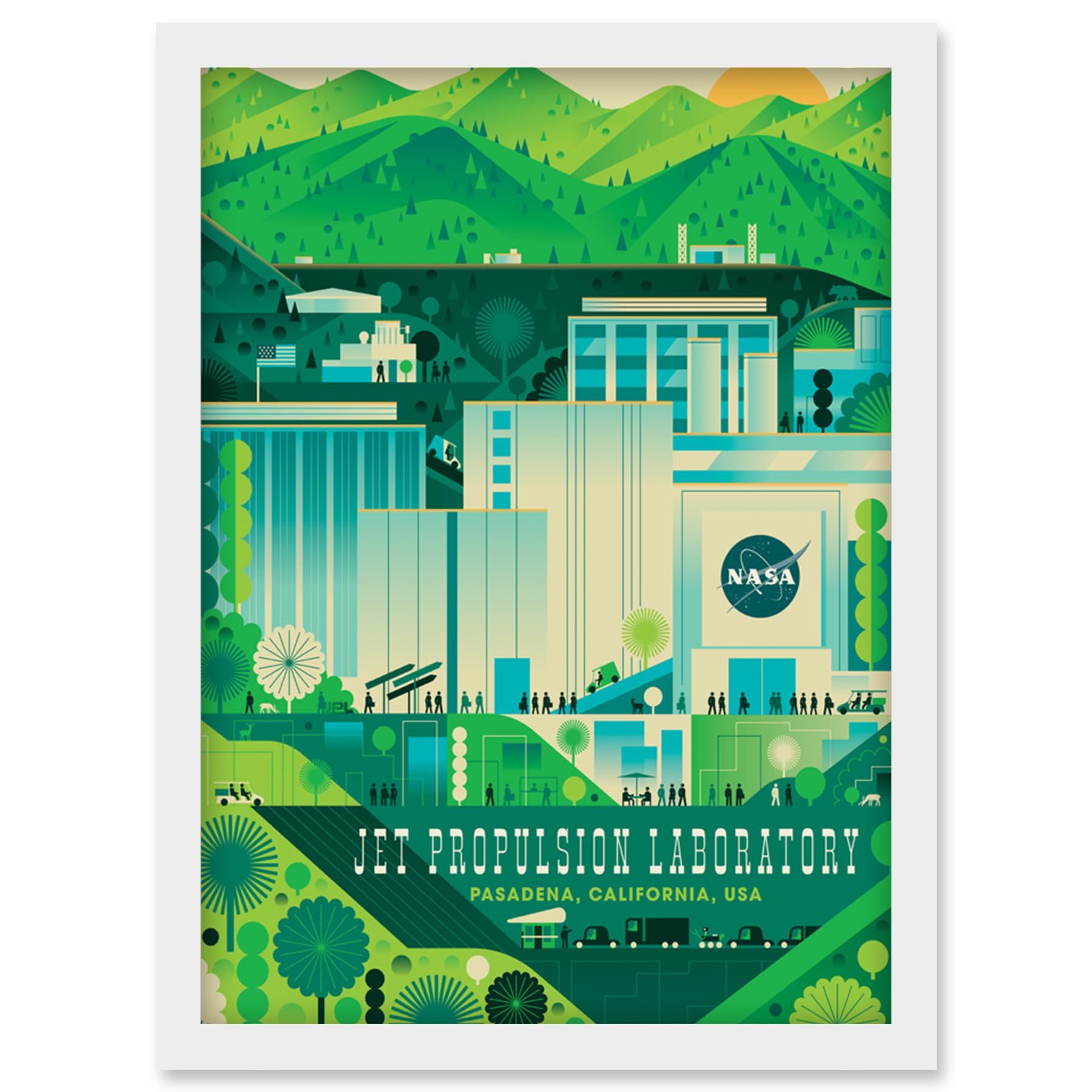 Artery8 NASA Jet Propulsion Laboratory California Living Room Artwork Framed Wall Art Print A4