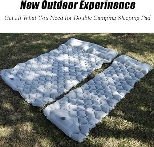 Miniatura 4 de Colchoneta de dormir inflable con almohada, almohadilla de campamento con bomba de pie incorporada, almohadilla de colchón ligera para acampar en