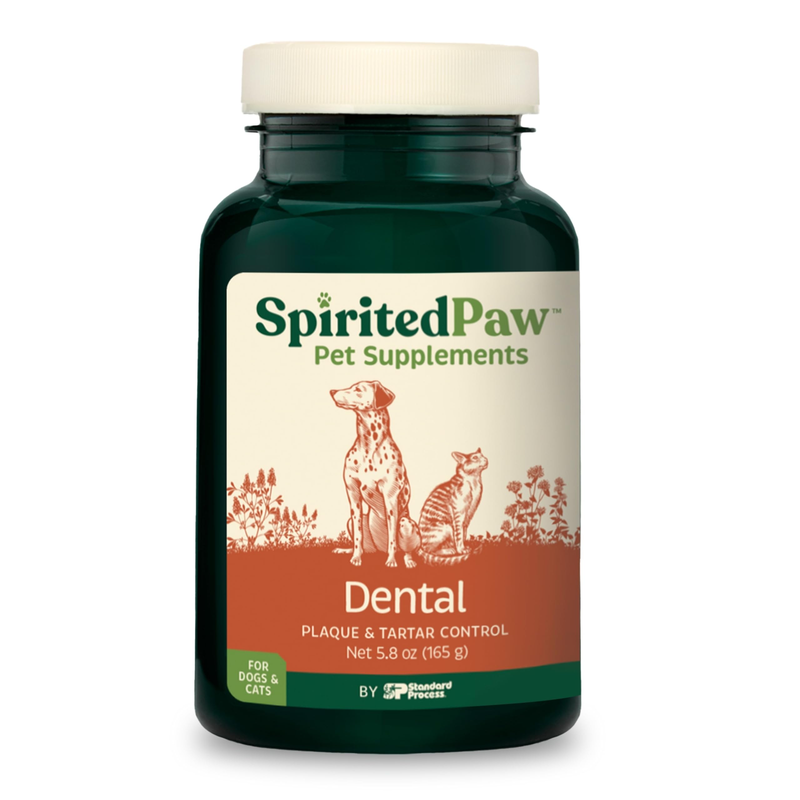 Spirited Paw Dental - Healthy Mouth Support for Cats & Dogs - Mineral-Rich Breath Freshener - Organic Kelp & Parsley Flake - Teeth Cleaning Supplement