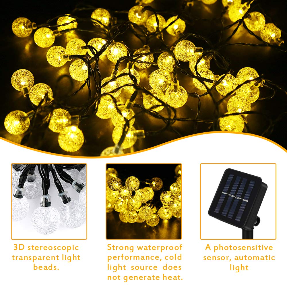 ZOTOYI Catena Luminosa Esterno Solare, 15M Luci da Esterno Giardino Solari IP65 Impermeabile con 20+2 G40 LED Lampadine, Luci Stringa Filo Lampadina USB Ricaricabile per Matrimonio, Festa, Patio