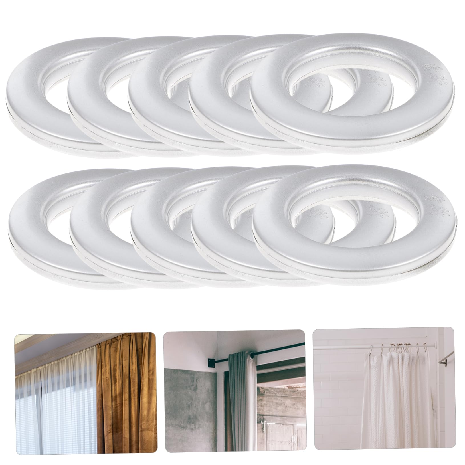 ORFOFE 75 Pezzi Anelli per Tende Ganci Fermatende in Plastica Occhielli per Tende a Basso Rumore Installazione Senza Attrezzi per Decorare