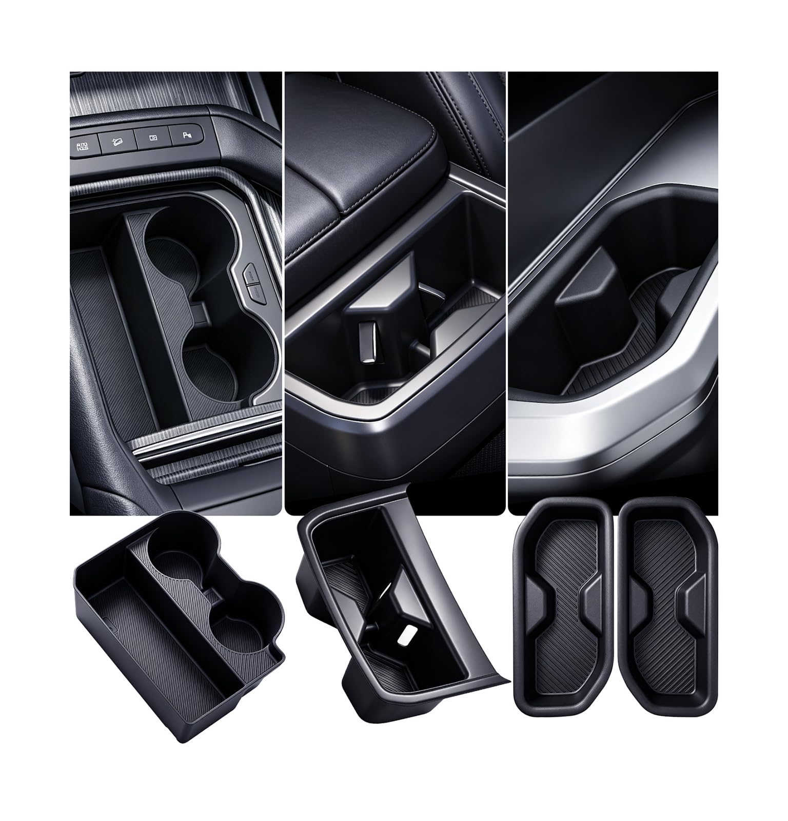 1st &amp; 2nd &amp; 3rd Row Cup Holder Inserts for KIA Telluride 2027+ (Only for SX Presitige/X-Line SX Presitige/X-Pro SX Presitige) Interior Accessories TPE Car Cup Holders Covers Protector, Black