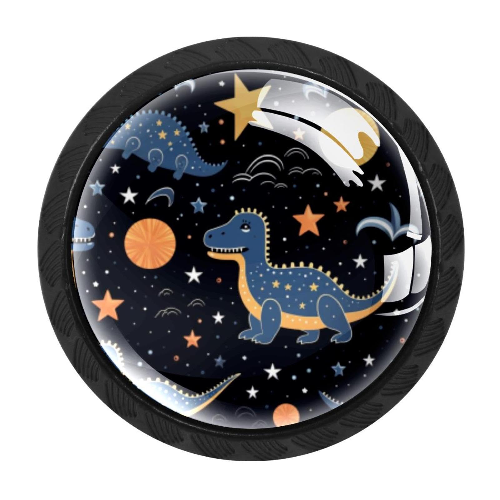 CHENZZZZ Starry Dinosaur Drawer Knobs Pull Handle Crystal Glass Circle Shape Cabinet Drawer Pulls Cupboard Knobs with Screws for Kitchen Cupboard Dresser Wardrobe etc