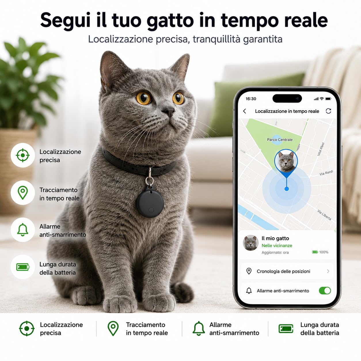 Localizzatore GPS per Auto Senza Abbonamento, GPS Tracker per Auto e Moto, Compatibile con iOS e Air Tracker Android, Mini Geolocalizzatore Magnetico Impermeabile per Veicoli, Bagagli，2*Nero