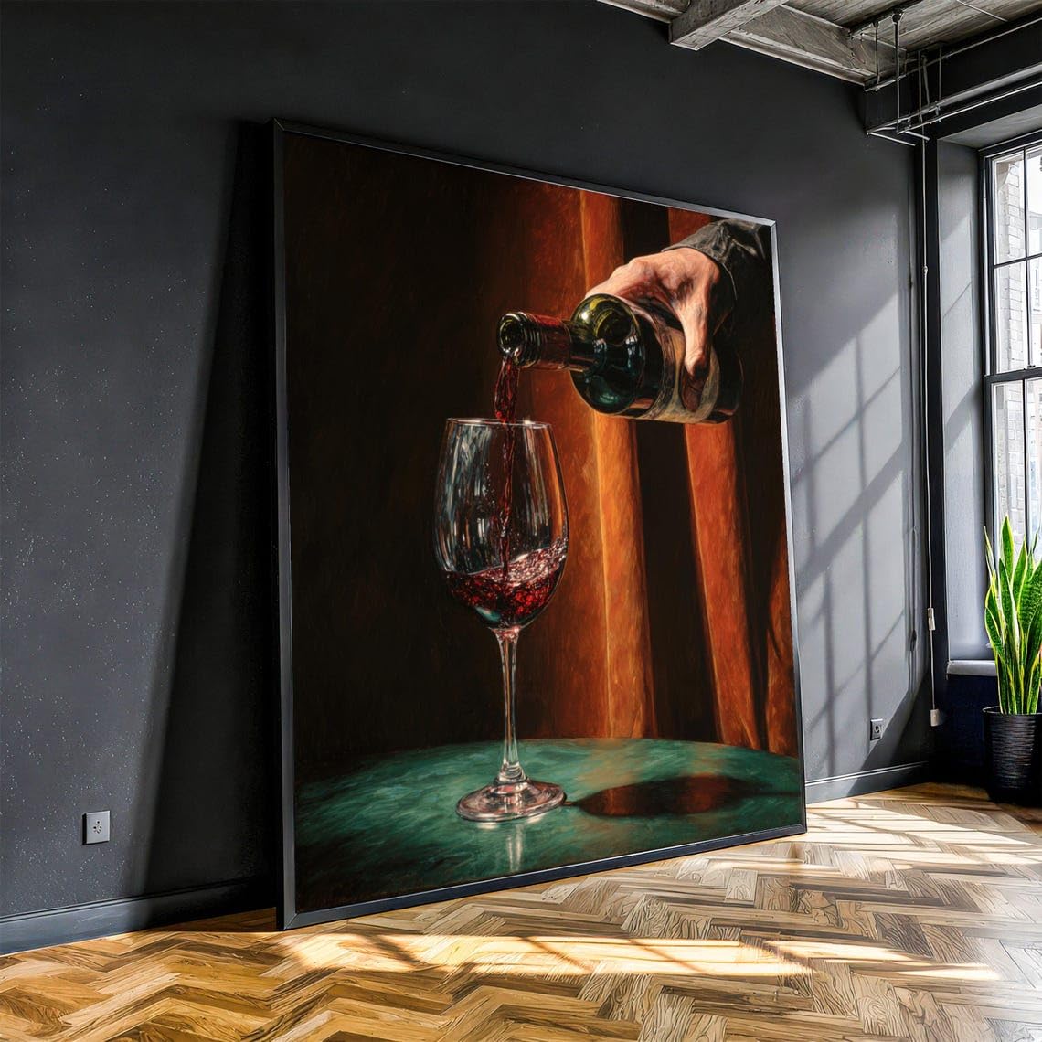 Tableau sur toile vin rouge pour créer une ambiance chaleureuse et bistrot - 8