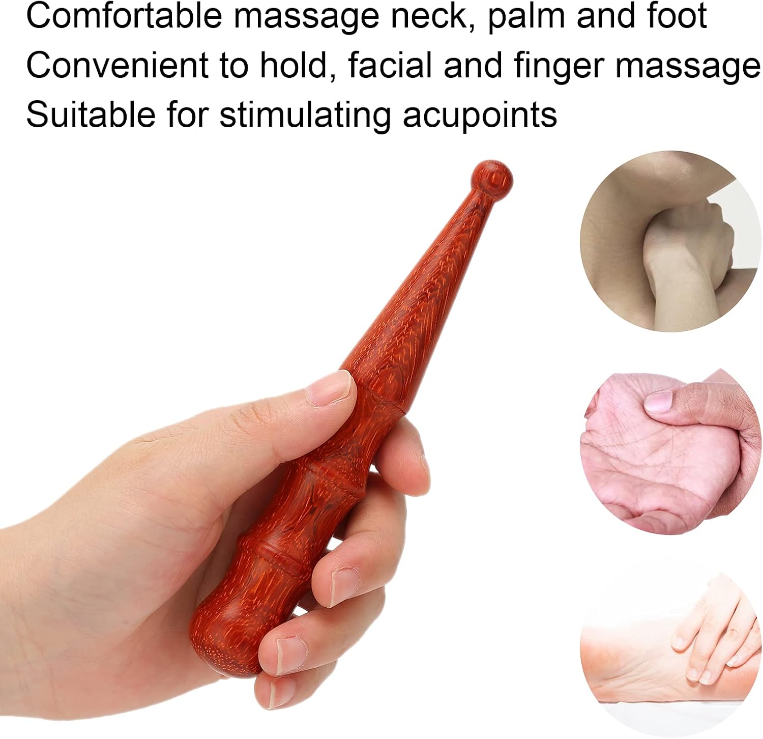 Brrnoo Foot Hand Massage Wooden Stick Tools, Traditional Reflexology Hand Foot Body Massager, Wood Health Traditional Tool Tool Acupressure Tool