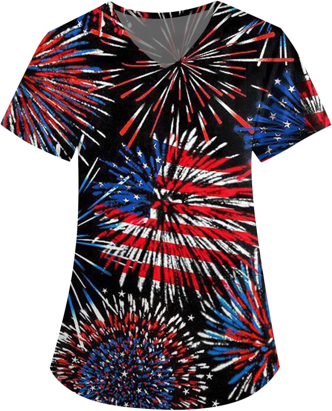 Scrub Tops Women Plus Size American Flag Independence Day V Neck Scrubs 4th of July Nursing Working Uniform Scrub Tops Women Plus Size American Flag Independence Day V Neck Scrubs 4th of July Nursing Working Uniform