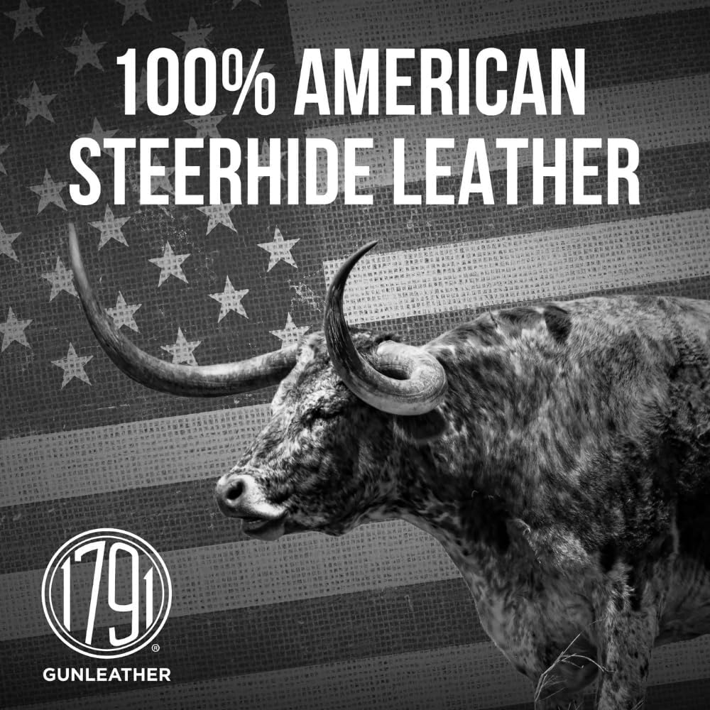 1791 GUNLEATHER Gun Belt for Men - Heavy Duty 14 oz Leather Gun Holster Belt for EDC - Image 4