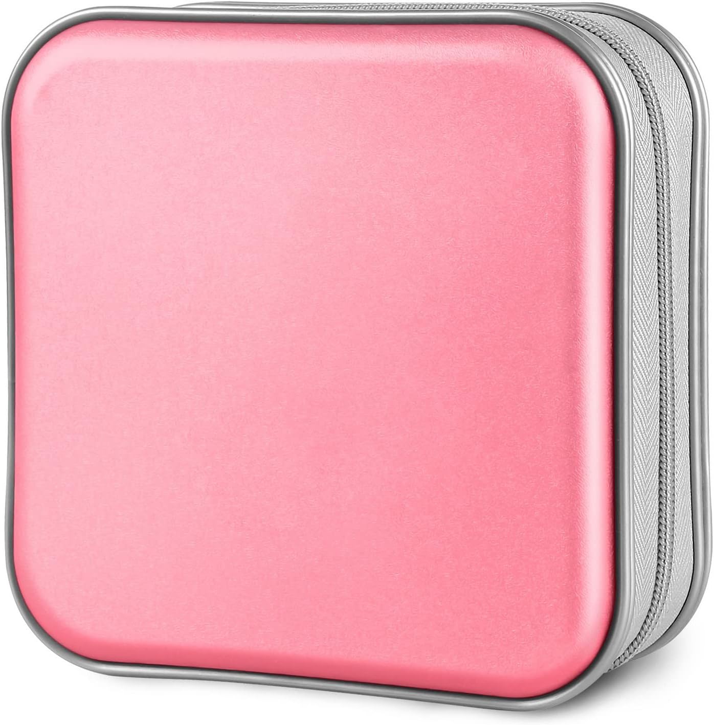 Siveit CD Case, 40 Capacity CD/DVD Case Holders Wallet Hard Plastic DVD Disc Cases Storage Binder for Car Home Office Travel (Pink)