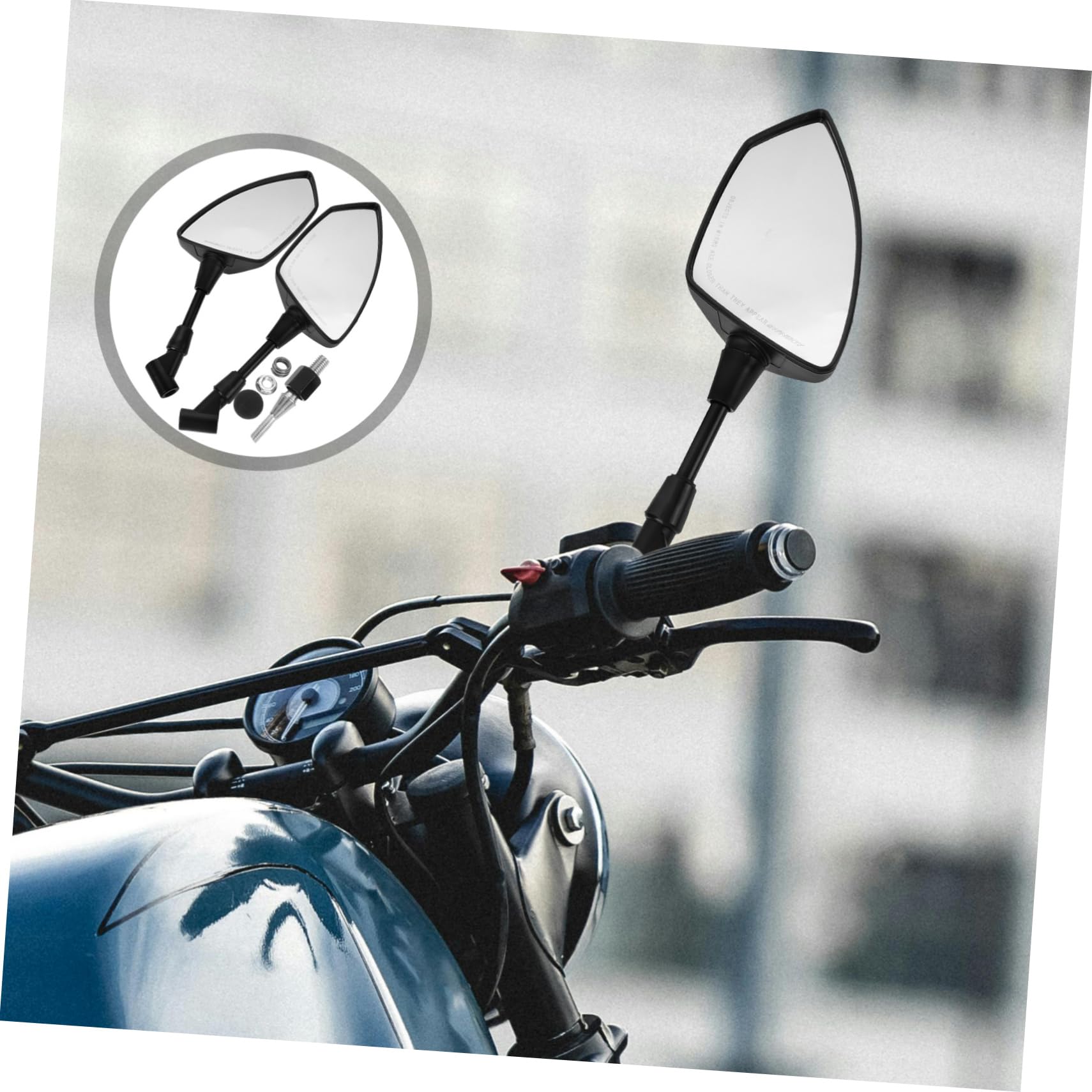 Specchietto Retrovisore Moto Coppia in Lega di Alluminio per Manubrio | Vetro ad Alta Definizione, per Bici Elettrica e Motocicletta, Montaggio Semplice, Visibilità Chiara