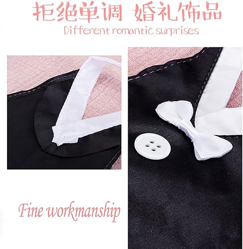 Miniatura 3 de auwiyd Juego de 2 fundas para botellas de vino para novios, decoración de copas de vino, decoración de fiesta de boda, cubierta de vino champán,