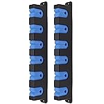 Ducurt Fishing Rod Rack Holders Wall-mounted Fish Pole Holder for Garage & Boat 6-Rod Storage Racks (Horizontal Blue, 1 Pair)