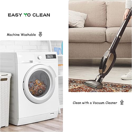 Miniatura 3 de Moynesa Alfombra oriental ultrafina y lavable, antideslizante de 3 x 5, no desprende pelusa, resistente a las manchas, alfombra de cocina de pelo