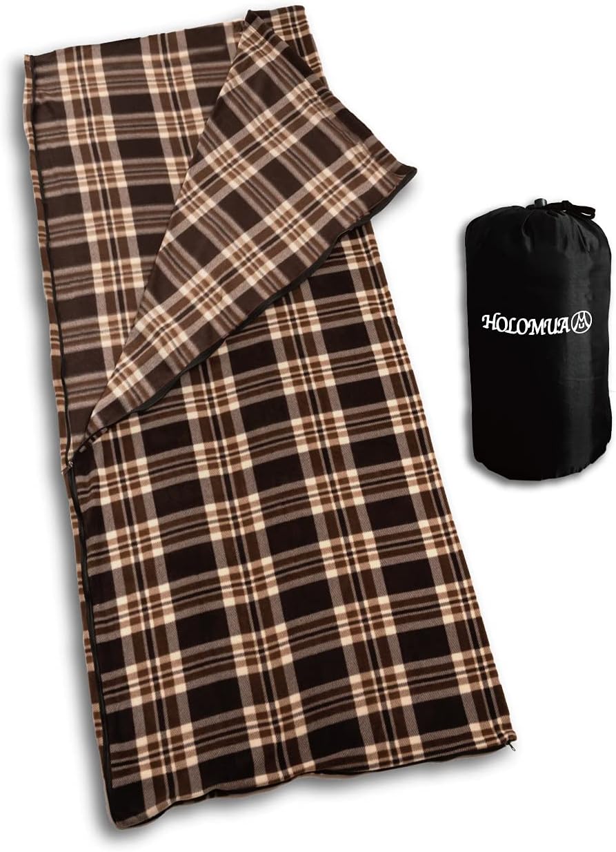 日本キャンプ協会インストラクター監修 インナーシュラフ 寝袋 フリース素材 インナーシーツ アウトドアや車中泊 防災 災害 時でもブランケットや毛布としても利用可能 改良したダブルファスナー 洗える 大判サイズ Holomua ホロムア