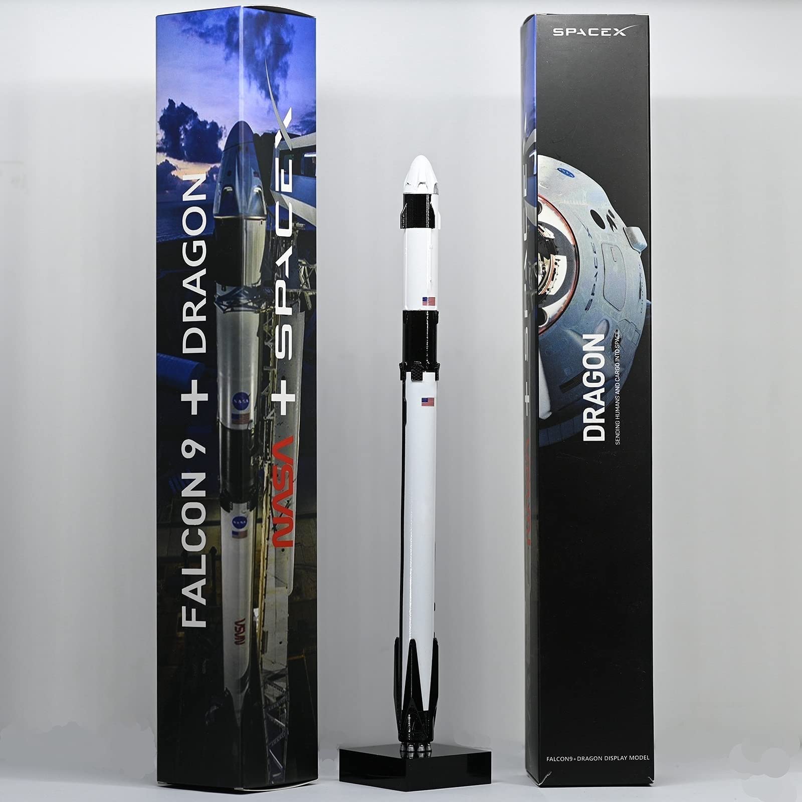 REHOOF Modelo De Cohete La Serie Falcon, Simulación 1: 233 Falcon 9 Resina Simulada Y Decoraciones De Escritorio, 3 Piezas