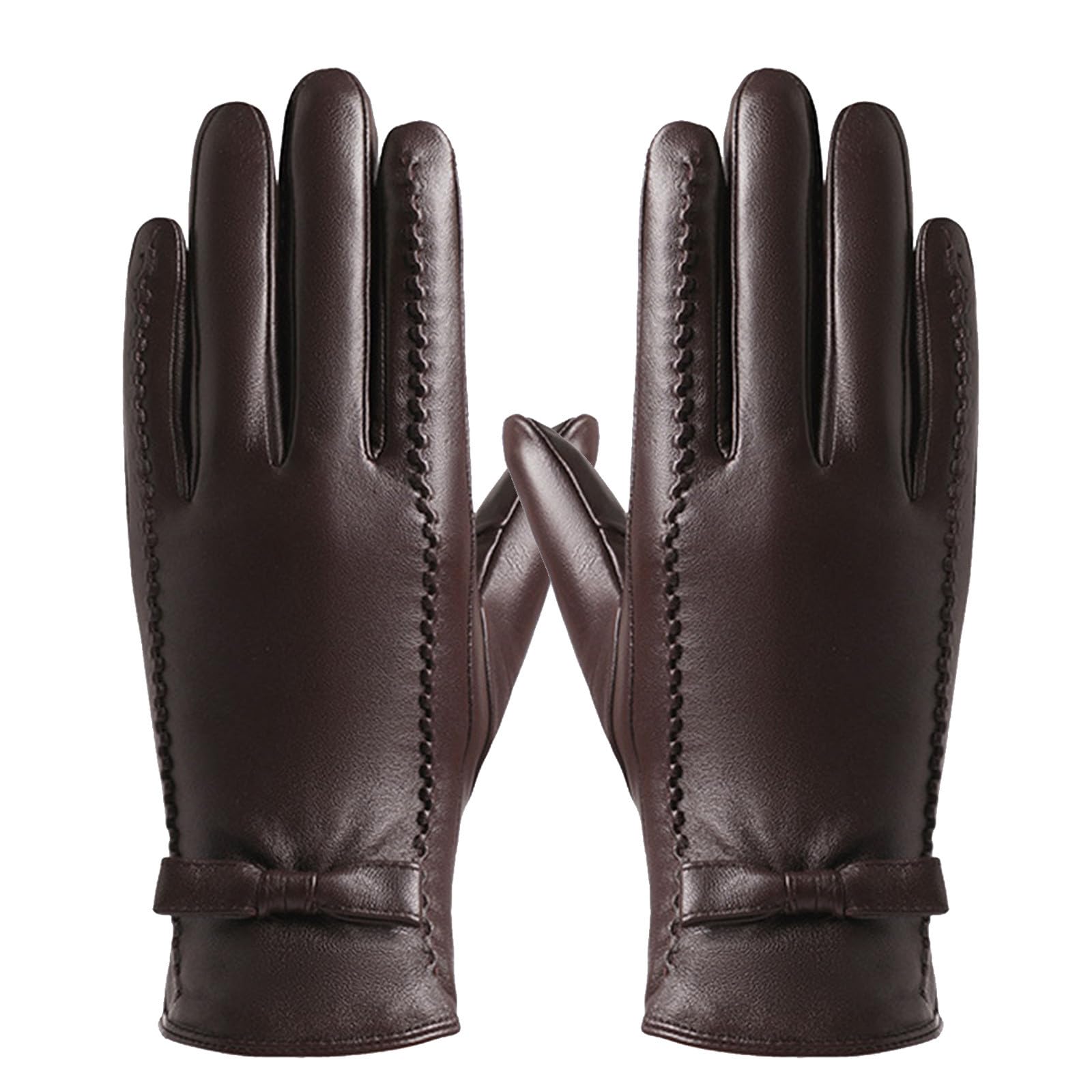 Winter Gloves Men Women Windproof Touchscreen Leather Gloves Cold Weather Warm Lining Glove for Cycling Outdoor Sports
