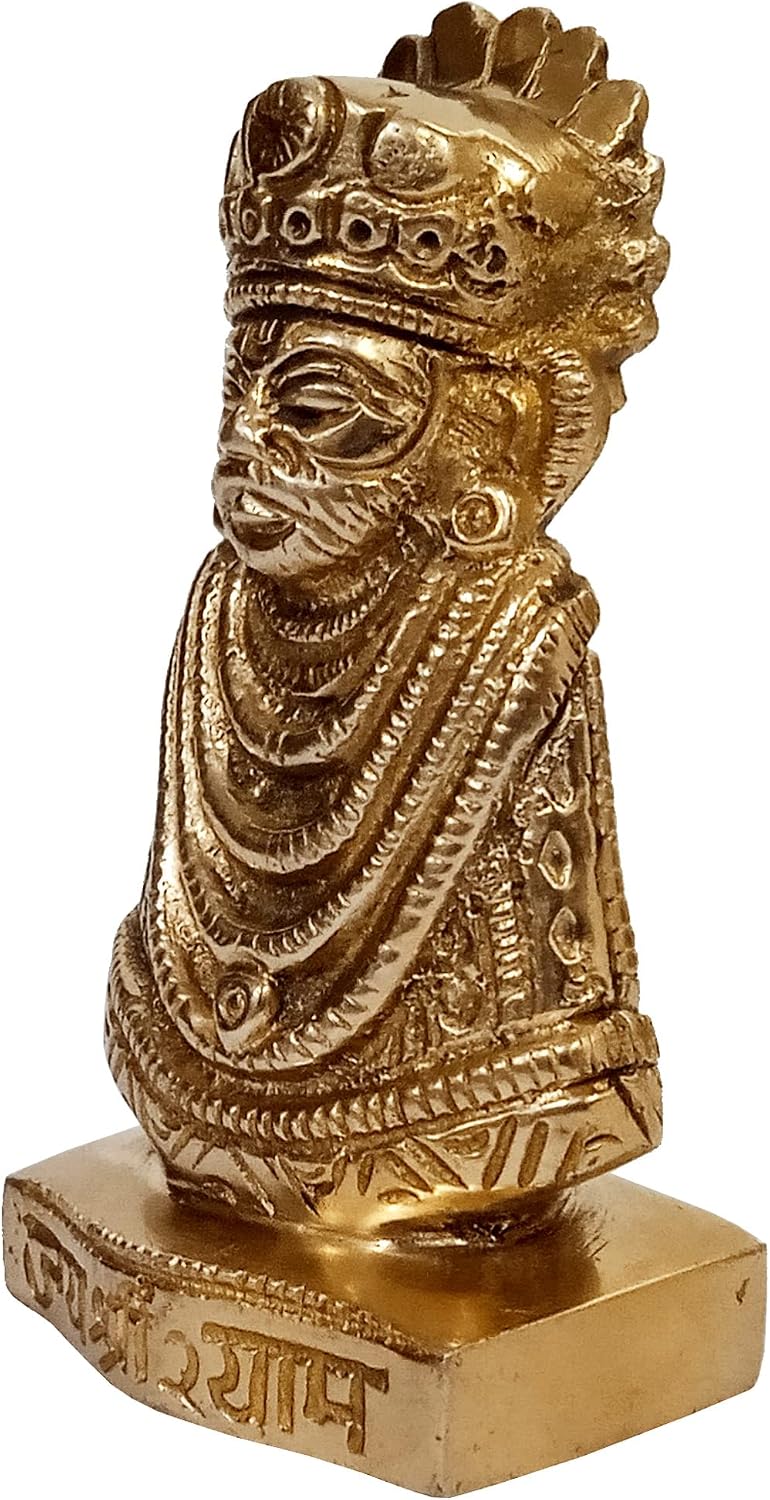 Purpledip Rare Brass Idol Khatu Shyam Ji: Barbarika, Son of Ghatotkacha, Equivalent of Krishna (12652)