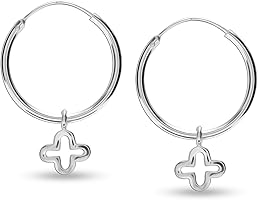 HIKARO Kreolen-Ohrringe aus Sterlingsilber für Damen und Mädchen, 20 mm