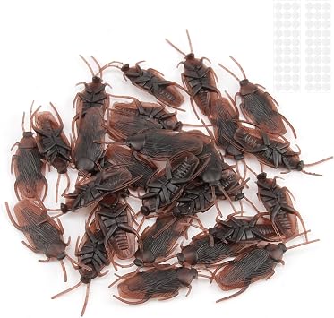 30 PC Realistic Plastic Cockroaches, 2.36Inch Large Fake Roaches with Adhesive for April Fools Day, Halloween Pranks, Horror Decorations