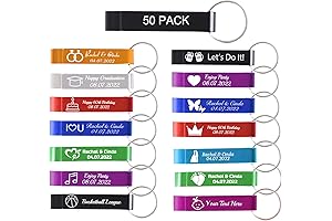 50 Pcs Personalized Bottle Opener Keychain with Logo Text Engraved