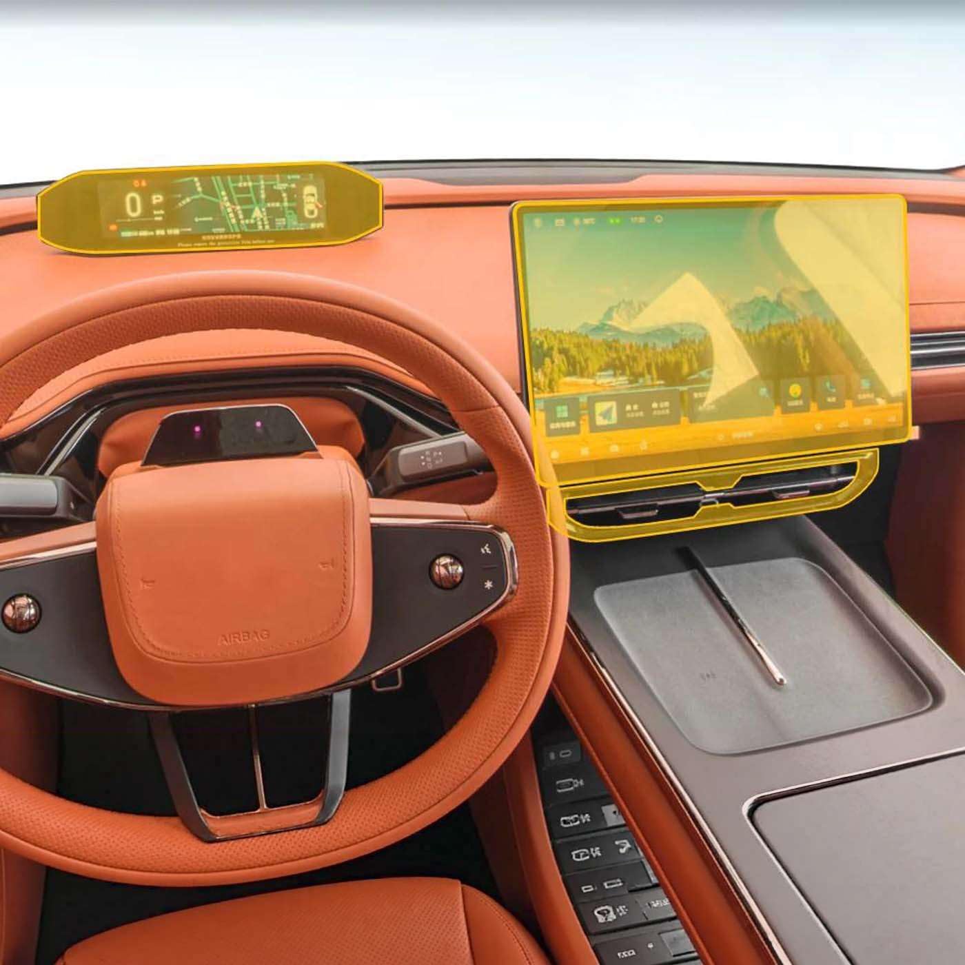 Car Interior Center Console Media Dashboard Navigation TPU Protector Film, for GAC HYPTEC HT 2025 Anti-Scratch Accessories