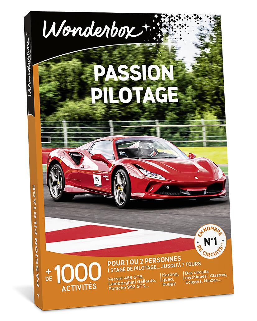 Wonderbox Coffret cadeau PASSION PILOTAGE - 1930 stages de pilotage pour 1 à 3 personnes