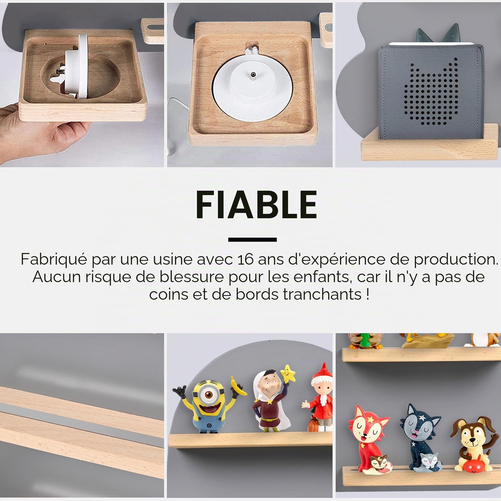 Étagère pour enfant, compatible avec Toniebox et compatible avec Tonies, pour plus de 15 figurines, étagère murale, pour boîte à musique, à jouer et à collectionner, pour chambre d'enfant et de