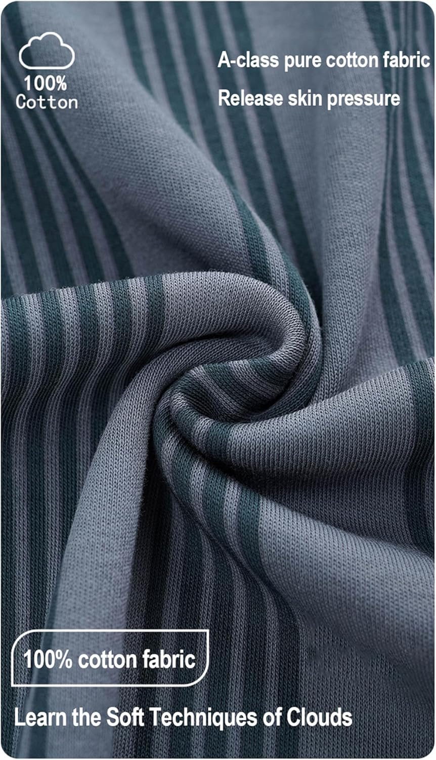 Generico Pigiama da Uomo - in Flanella di Cotone 100% Pigiama a Maniche Lunghe con Tasche L-3XL