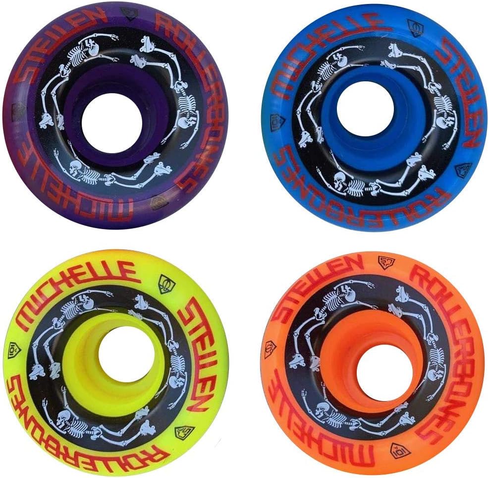 RollerbonesESTRO JEN Bowl Bombers Quad Roller Skate Wheels - Designed in Partnership with Moxi Skates (4 Pack)