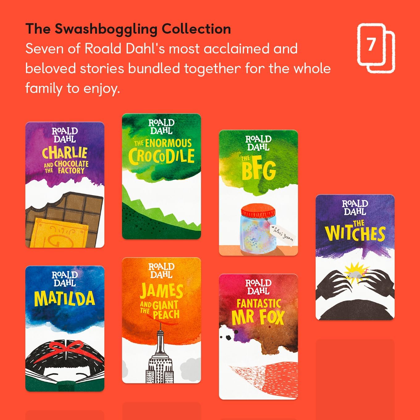 YOTO The Swashboggling Collection by Roald Dahl – 7 Kids Audio Cards for Use with Player & Mini All-in-1 Audio Device, Screen-Free Listening with Fun Playtime, Bedtime & Travel Stories, Ages 7+
