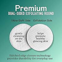 Vista 6 de Swisspers - Círculos premium exfoliantes con 2 superficies distintas texturizadas elevadas, almohadillas faciales de algodón, bolsa de 80