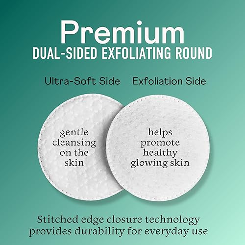 Miniatura 6 de Swisspers - Círculos premium exfoliantes con 2 superficies distintas texturizadas elevadas almohadillas faciales de algodón bolsa de 80 unidades