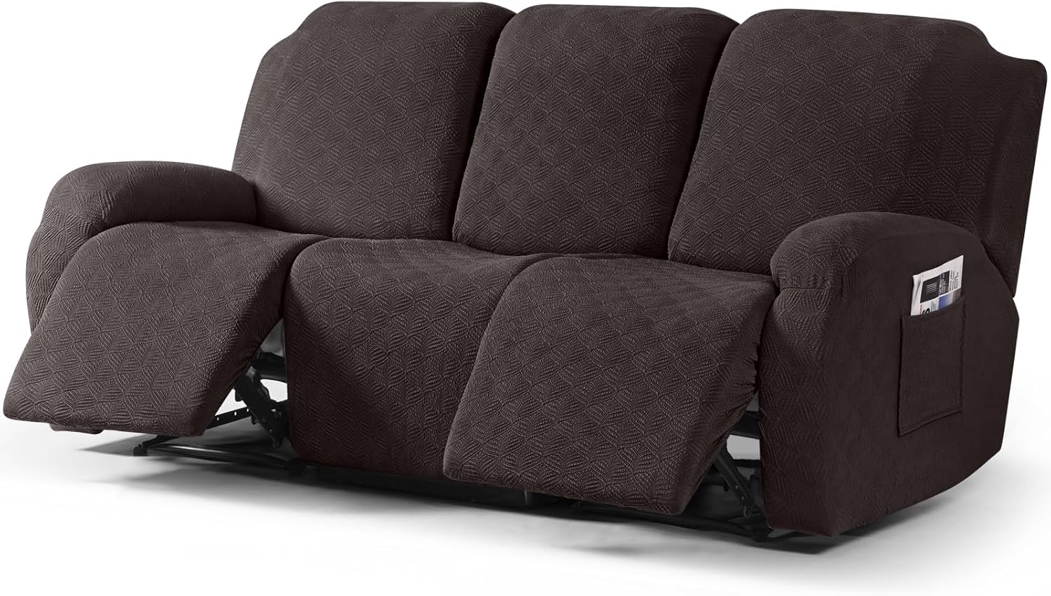 Timeles Recliner Covers for 3 Seater Reclining Sofa Slipcover Furniture Protector for Dogs and Pets Stretch Soft Washable (Three-Seater, Chocolate)