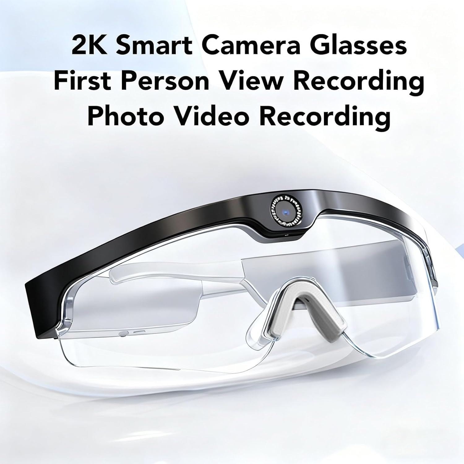 Smart Glasses with Camera 2K 30Fps POV Video Recording 400mAh Up to 180 Days Standby Time Wearable Tech Bluetooth Sunglasses for Outdoor Sports Cycling/Skiing/Hiking