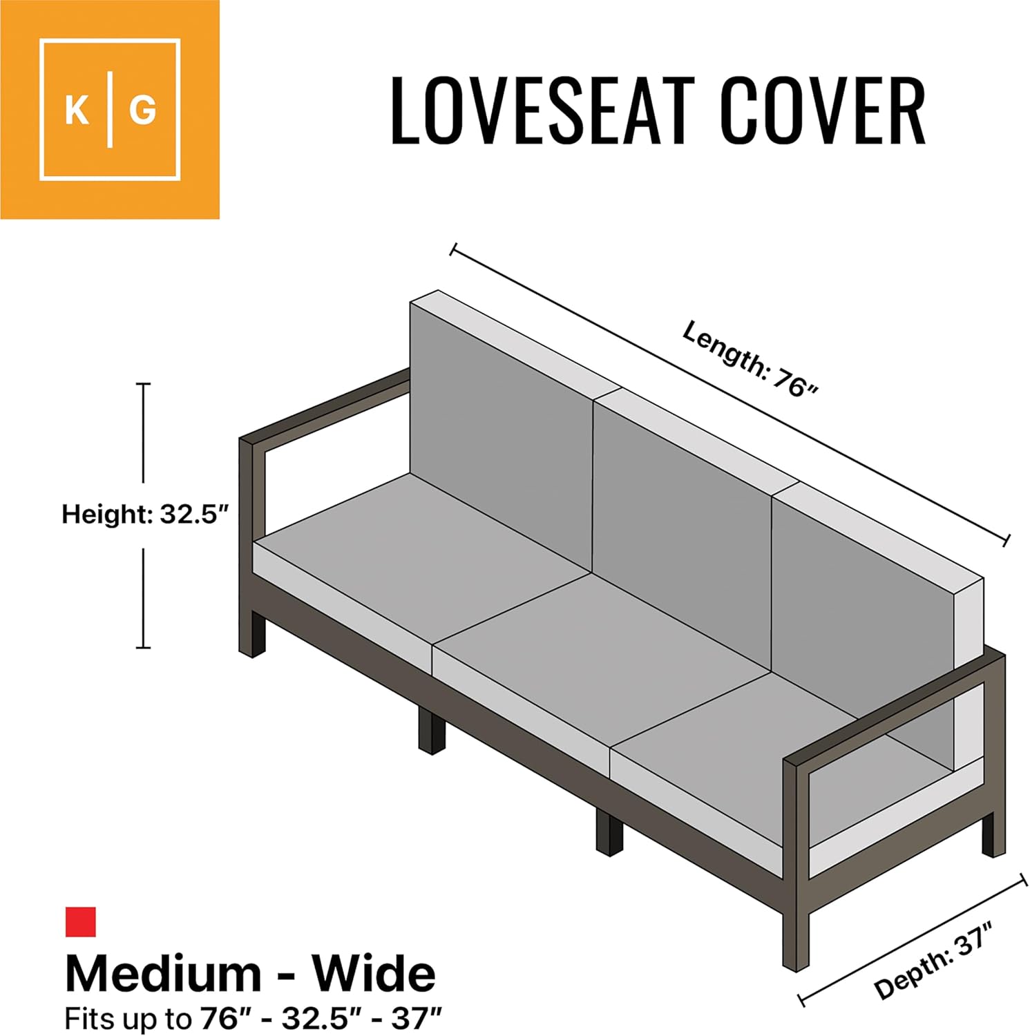 KHOMO GEAR Outdoor Couch Cover Patio Furniture Covers Waterproof Loveseat Cover Sofa Lounge Cover - Brown (76'' x 32.5''x 33" - Wide)