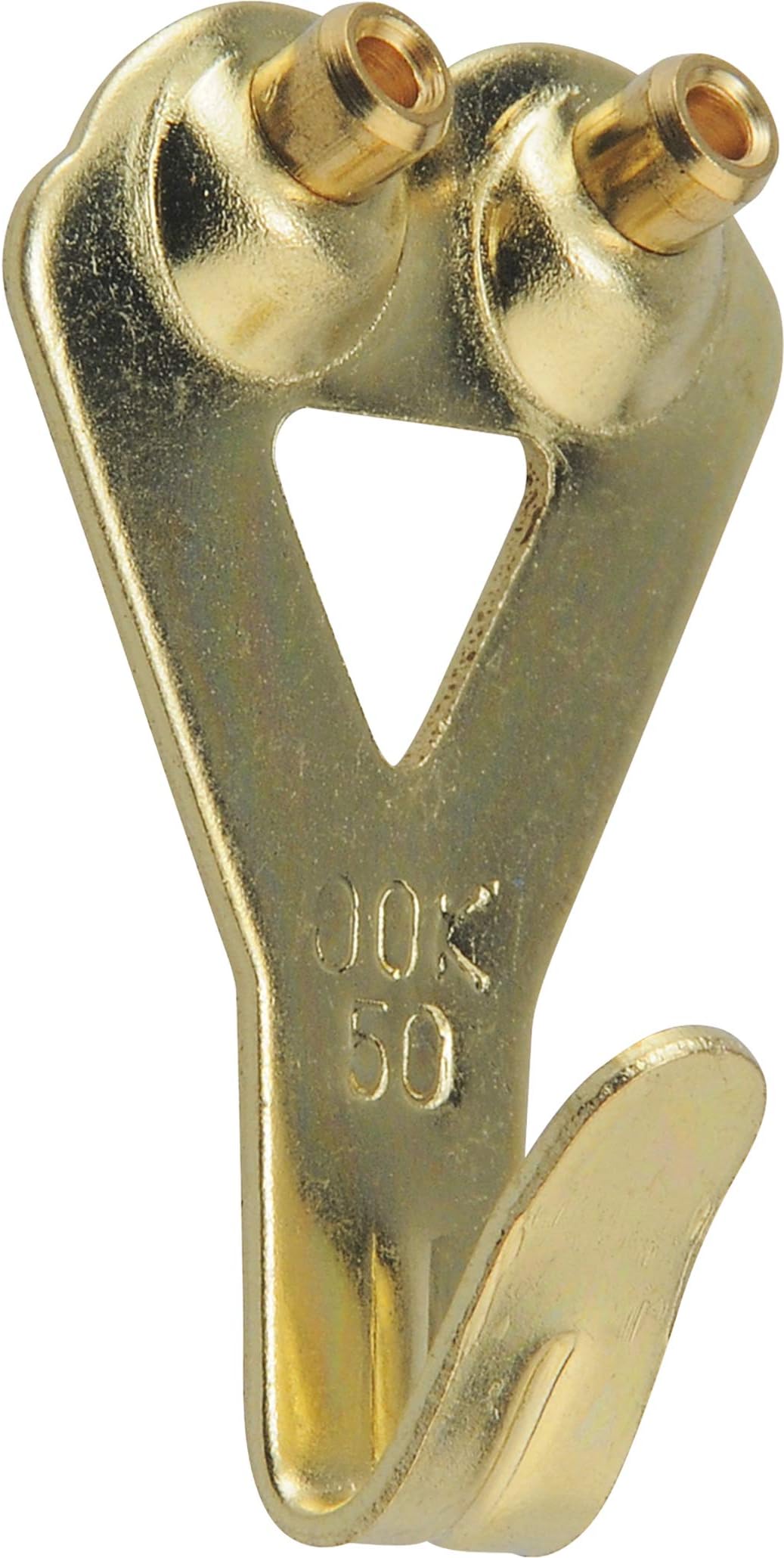 OOK 50674 Professional Picture Hangers, Reusable Art Hooks, Padded, Brass, 50lbs (10 Set) Gold