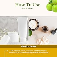 Vista 6 de Aceite de Amla SVA 4oz (118ml) Aceite Portador Premium con Gotero para el Cuidado del Cabello, Aplicación de Aceite en el Cabello, Masaje del Cuero