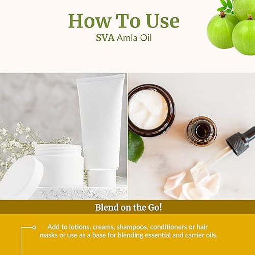 Miniatura 6 de SVA Amla Oil 4oz (4.0 fl oz) Aceite portador premium con cuentagotas para el cuidado del cabello, engrasamiento del cabello, masaje del cuero