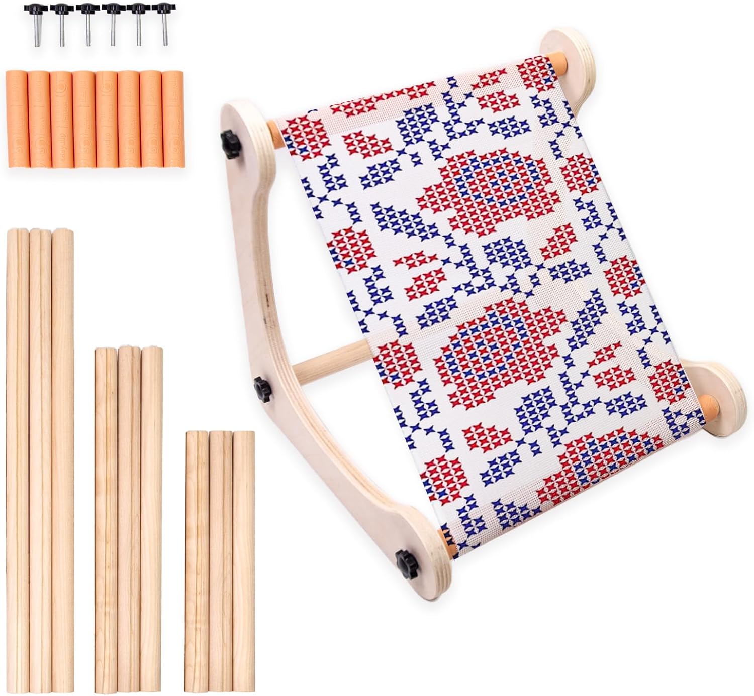 Adjustable Embroidery Table Stand,Hands-Free Cross Stitch Frame Wood Embroidery Table Stand,Embroidery Scroll Frame for Lap ,Table Top Cross Stitch Needlepoint ,Wooden Frame for Quilting, Embroidery