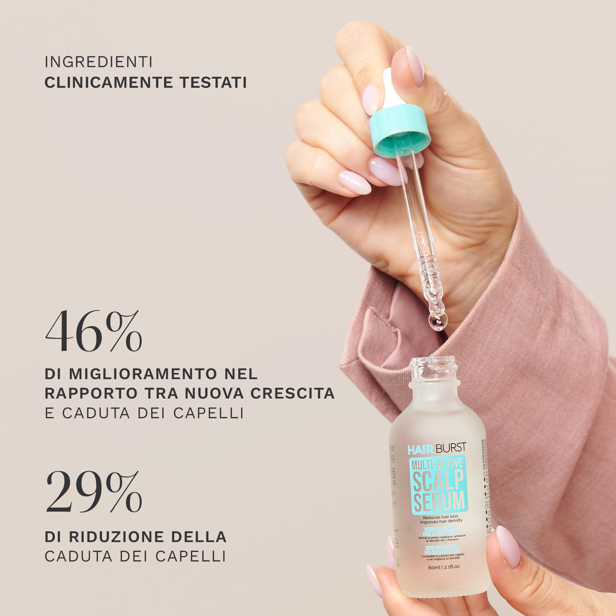 HAIRBURST Siero Intensivo per Capelli e Cuoio Capelluto con Capixyl e Procapil - Olio di Rosmarino per la Crescita dei Capelli, Olio di Ricino Biologico, Olio per Ciocche più Spesse e Forti