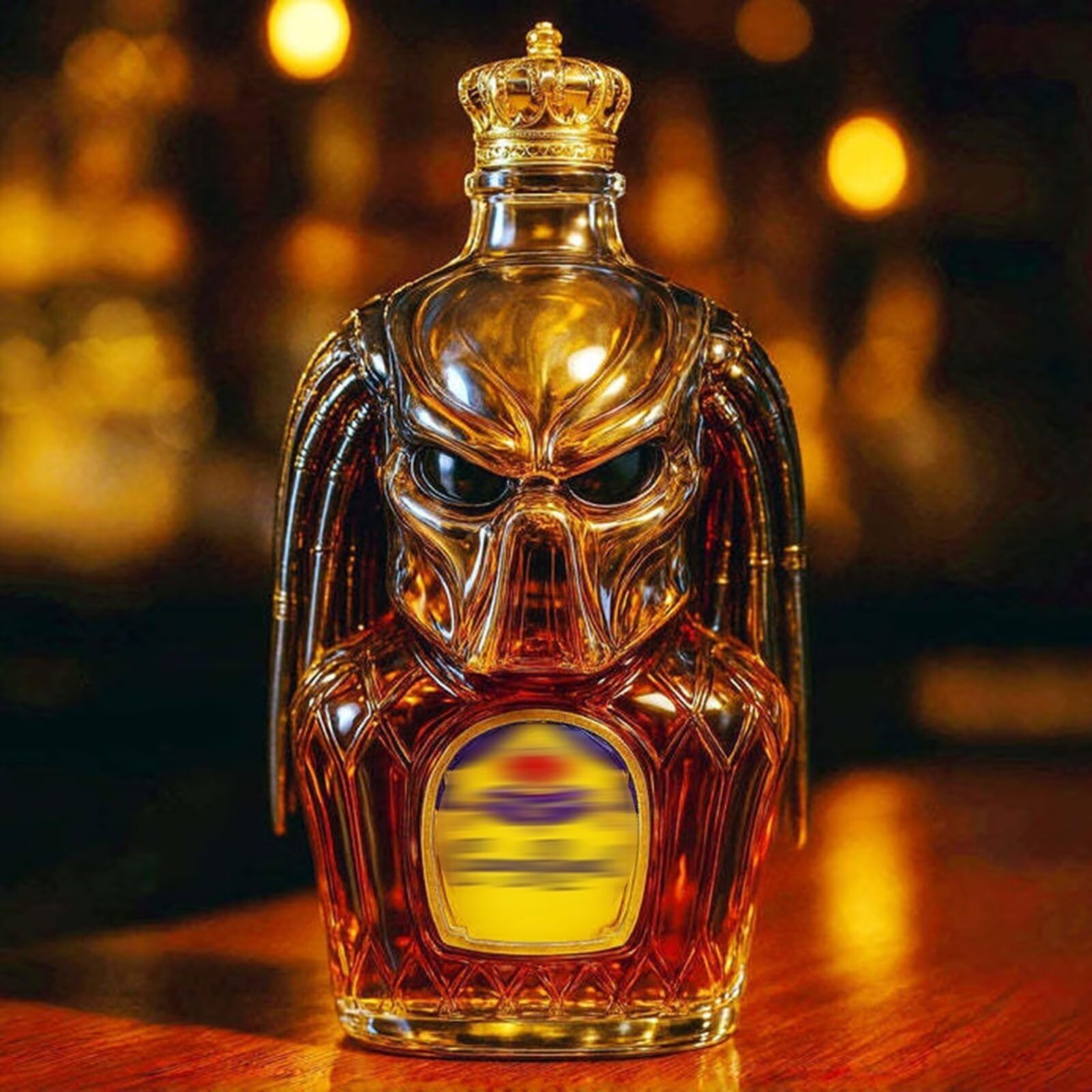 BCJMKDX Decanter, 300ML, 3D Whiskey Wine Bottle Predator's Shaped, Novelty Glass Decante(C)