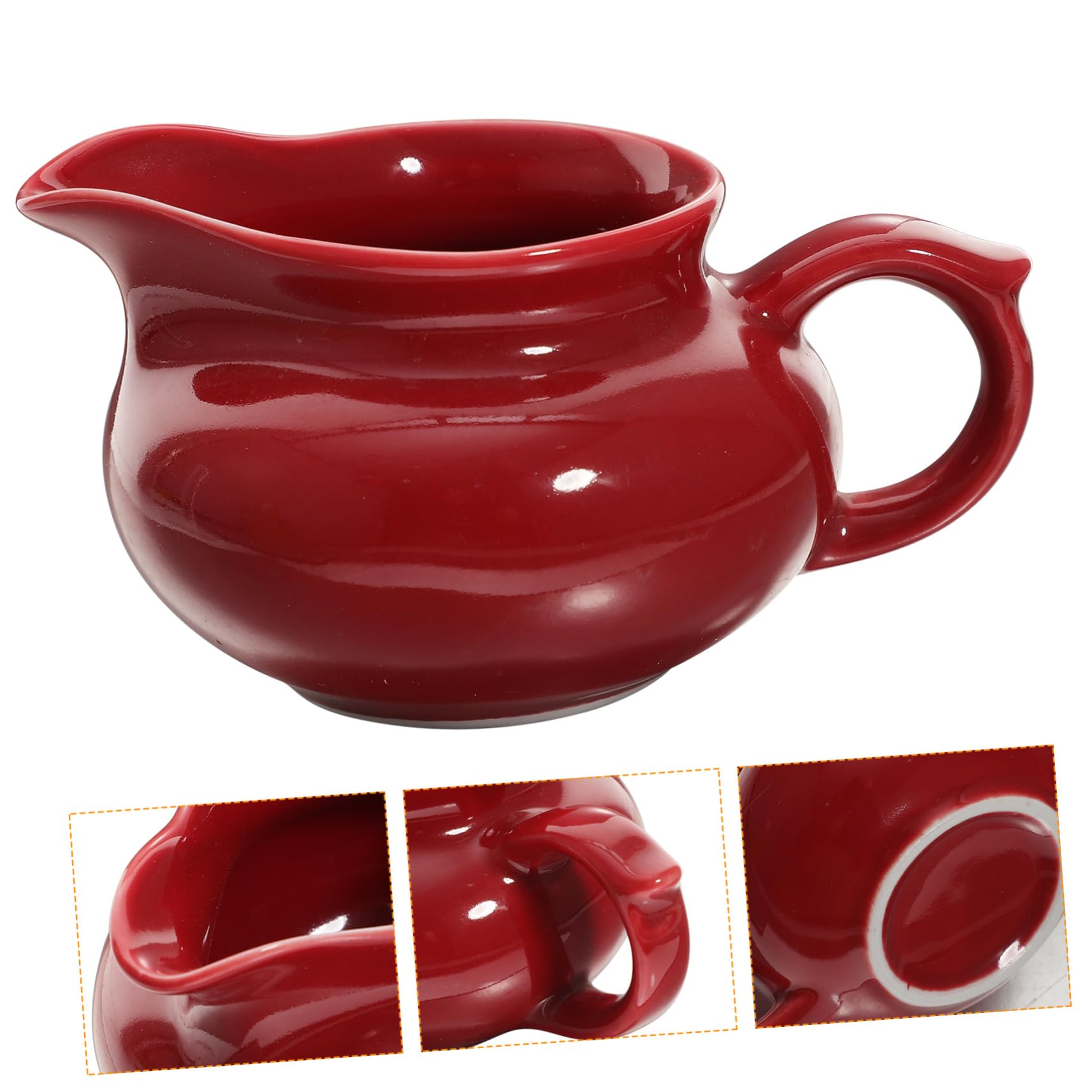 VALICLUD Ceramic Gravy Boat for Sauces Elegant Condiment Cup with Non Slip Base for Individual Serving Family Sharing for Restaurants and Home Use
