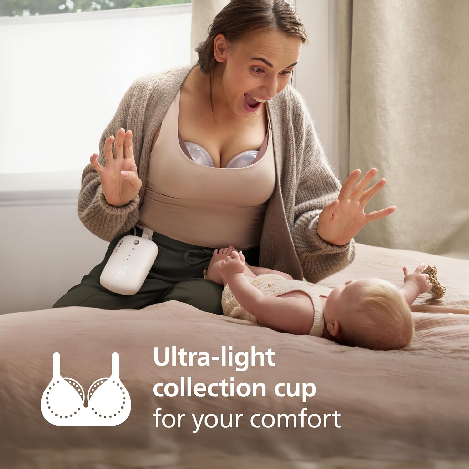 Philips Avent Hands-Free Breast Pump Starter Set, Hospital-Strength Motor, Mimics Baby's Drinking Rhythm, Pumps up to 85 Times per Minute, with Feeding and Storage Products,... - Image 4