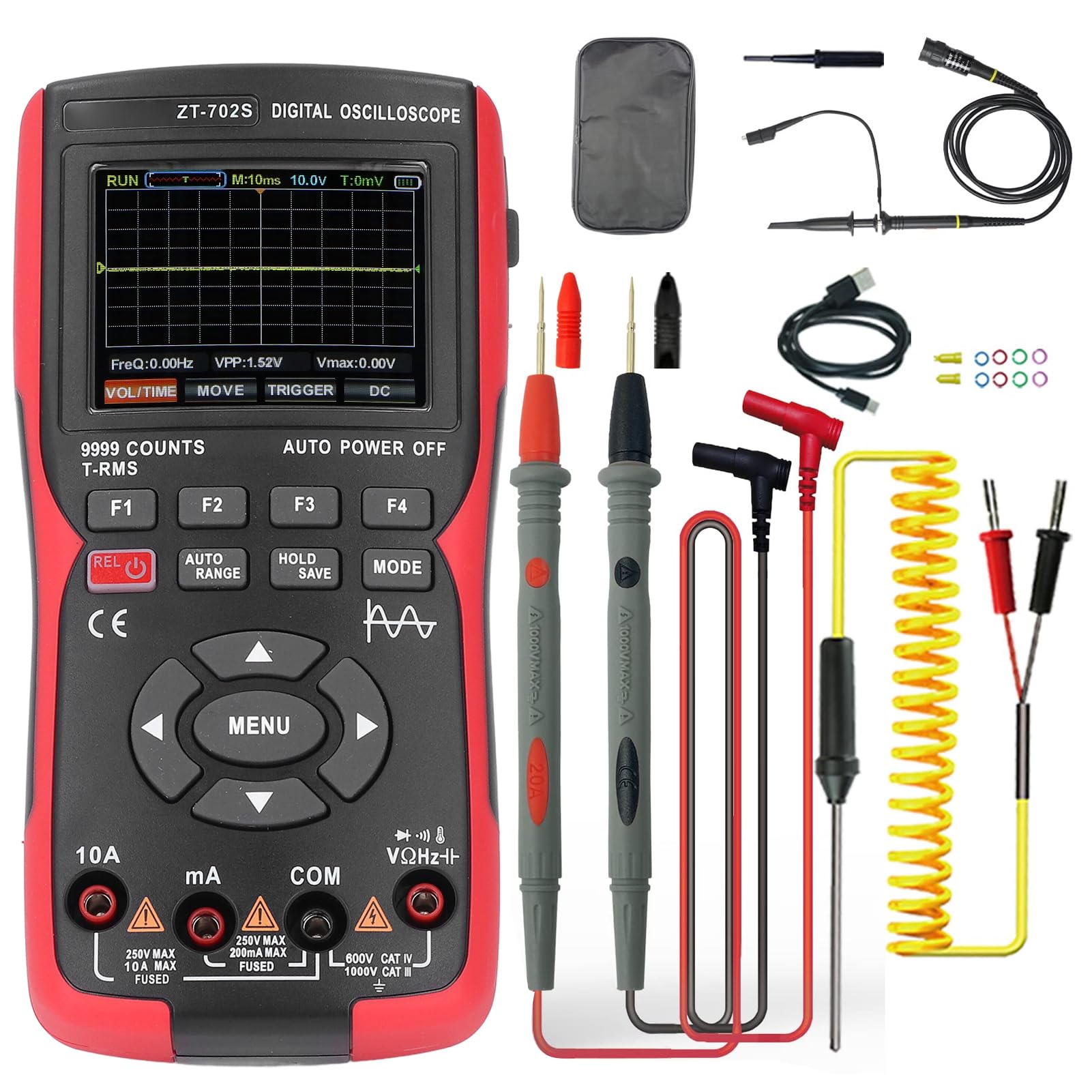 Handheld Digital Oscilloscope Multimeter Full Waveform Measurement for Electricians Technicians